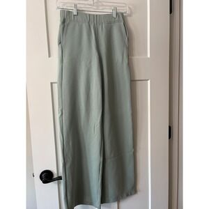 Madewell MWL Wide Leg Pants Sage Green‎ Elastic Waist Comfort XS